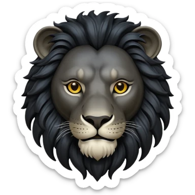 Black lion head sticker