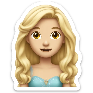 blonde long hair girl princess sticker