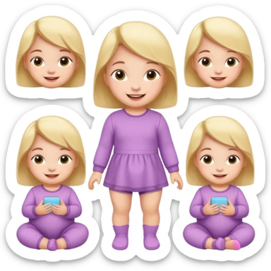 Baby Girl, Different Pose, different outfit, single Baby Girl only. sticker