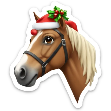 Horse with a Christmas bow sticker