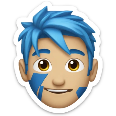 tyler ninja blevins with blue hair sticker