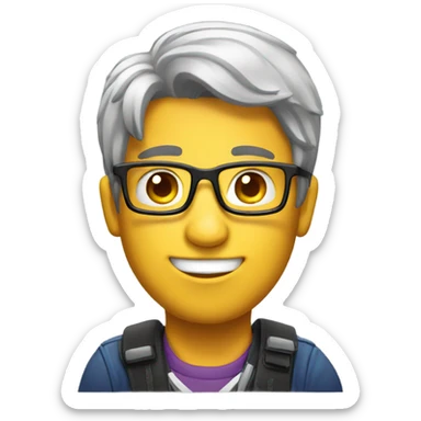 A nerd playing games sticker