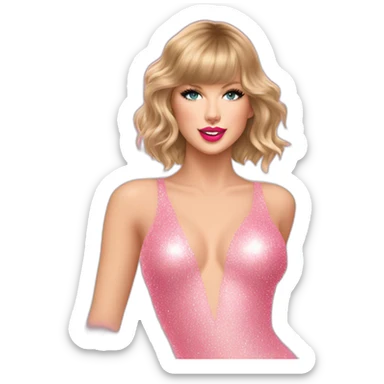 taylor swift eras tour lover, sparkling pink bodysuit  sticker
