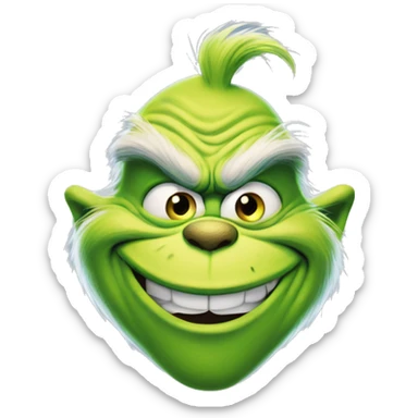 The grinch devious smile but he is blue sticker