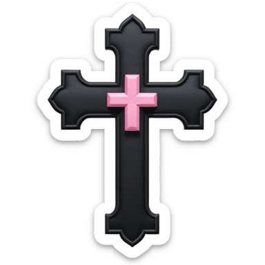 realistic 3d soft cute blackpink goth cross , no woman sticker