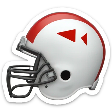 Red helmet with a white arrow painted on the side of the helmet with the letters KC in the arrow  sticker