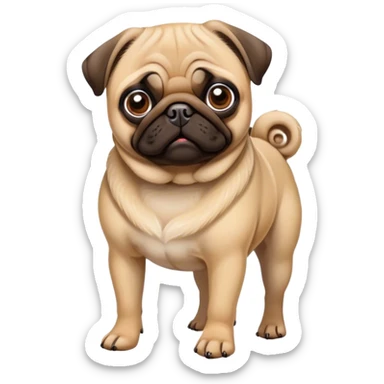 A pug on a walk sticker