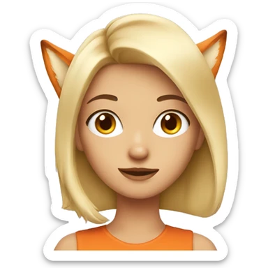 Blonde girl with fox ears sticker