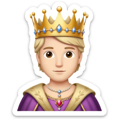 princess man, elegant and regal, wearing a crown and royal attire sticker
