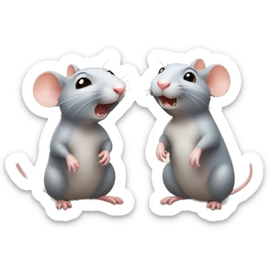 two rats squeak speak sticker