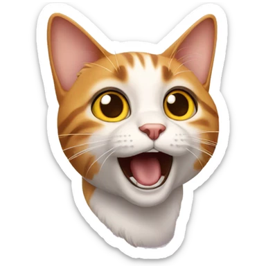 Cat jumping surprised sticker