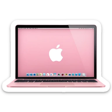Create me a pink mabook desktop screen sticker