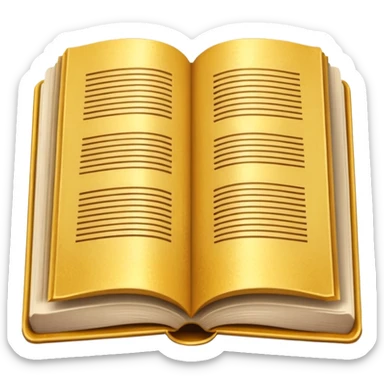 open book with completely empty golden pages sticker