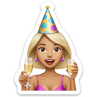 Party girl crazy sultry excited sticker