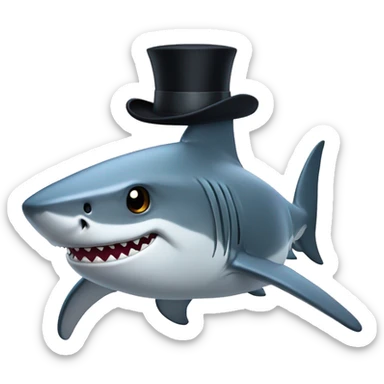 Shark with a top hat sticker