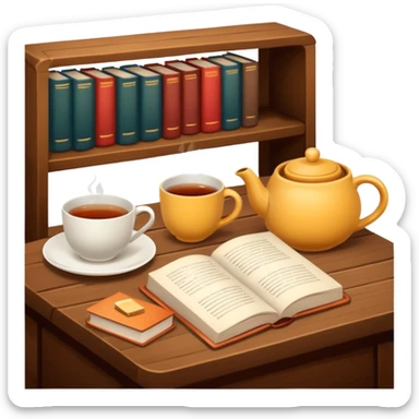 cozy books and tea or coffee sticker
