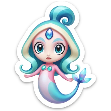 Colorful Exotic Meloetta-Primarina-Kirby-Fakémon-creature-hybrid sticker