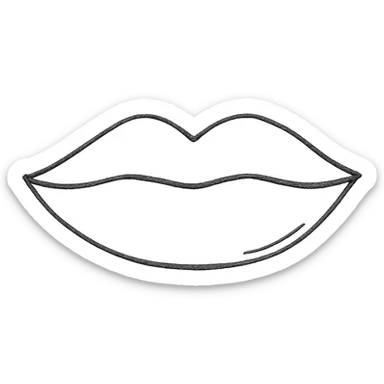 hand drawn sketch style icon of a closed mouth sticker