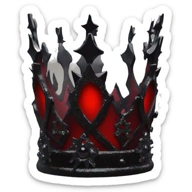 red and black gothic glittery crown sticker