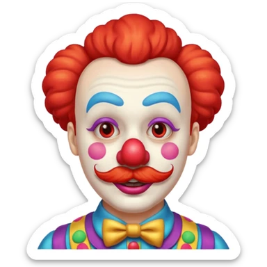 Clown with moustache sticker
