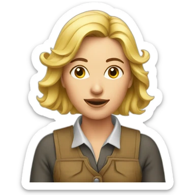 Journalist woman farm sticker
