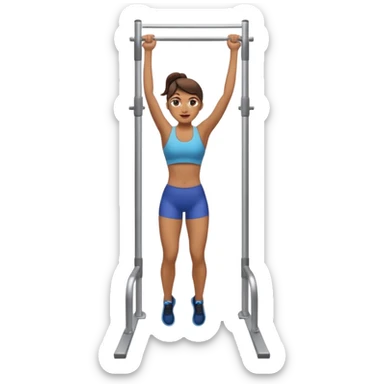 woman doing pull up full body on a stable pull up bar sticker