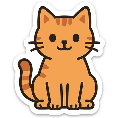 flat toon style cat sticker