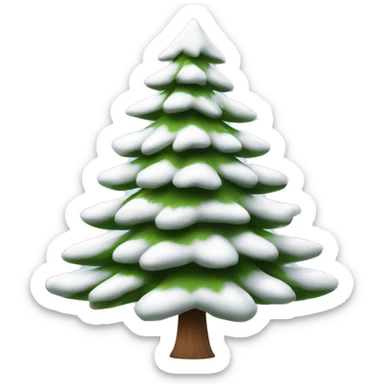  actual white fir christmas tree isolated.  sticker