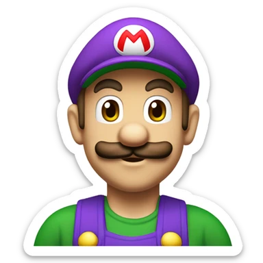 Super Mario verde com roxo sticker