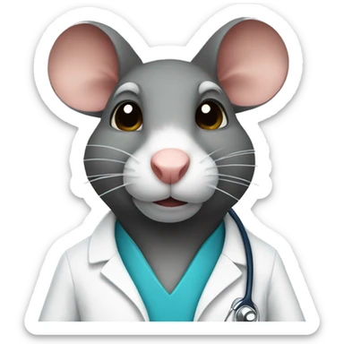 A doctor rat serious face sticker