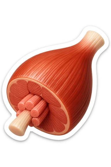 EMOJI STILE IPHONE 3D DI una porzione di tessuto muscolare umano anatomico realistico, FALLO MOLTO REALISTICO IN 3D sticker