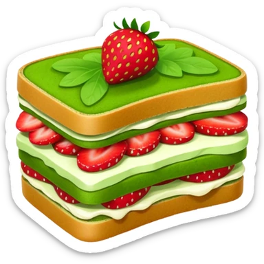 Strawberry matcha sandwich sticker
