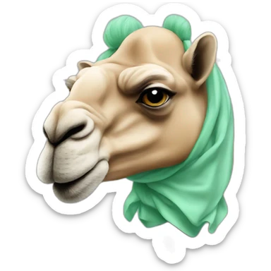 A fast camel green  And mint sticker