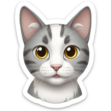 gray-and-white-cat sticker
