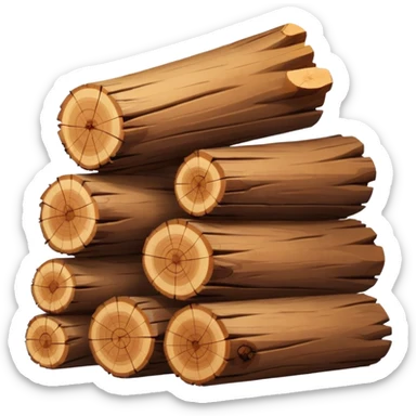 sm pile of wood logs emoji sticker