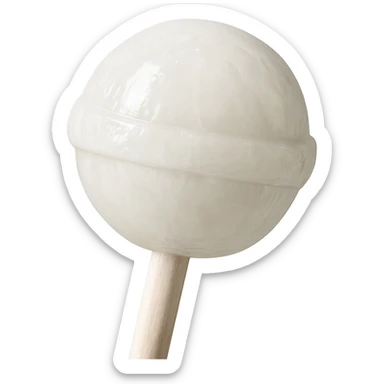 Change the lollipop color to white, keep the background transparent, realistic style. sticker