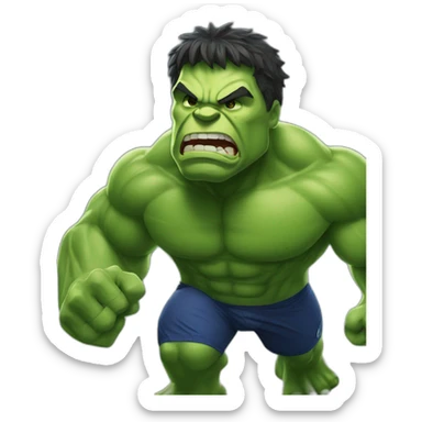 hulk qui joue au foot sticker