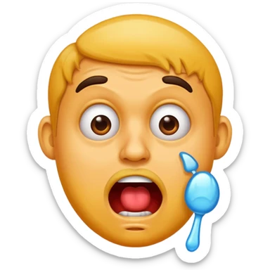 Crazy looking guy drooling sticker