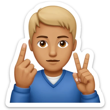 A dude doing a middle finger  sticker