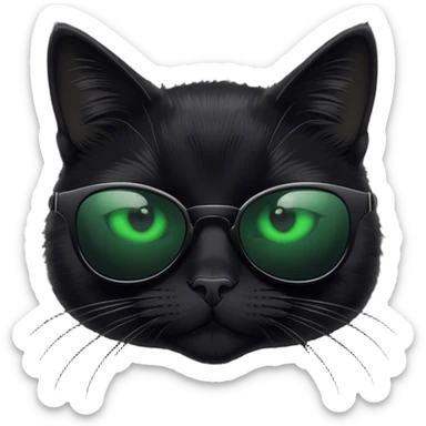 Black cat with black sunglasses sticker