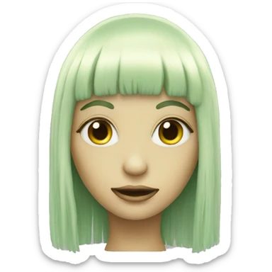 blonde alien with fringe sticker