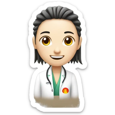 chiropractic and traditional chinese medicine - fusion concept. include chinese characters 正骨 sticker