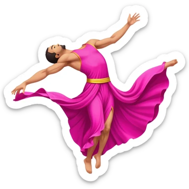 A guy doing a back flip in a pink dress sticker