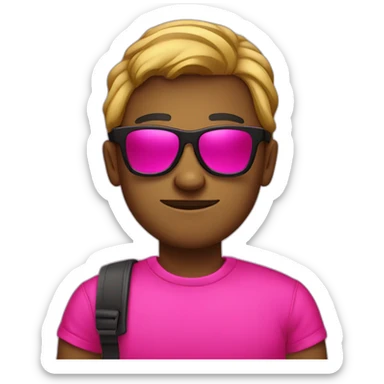 A Arrogantnes cool person with black sunglasses and hot pink clothes sticker
