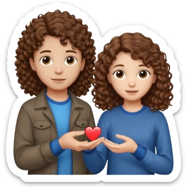 a 15 year old girl with brown curly hair but she has lightnings in it with a brown haired boy who gave her a promise ring sticker