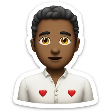 pleading eyes with hearts around sticker