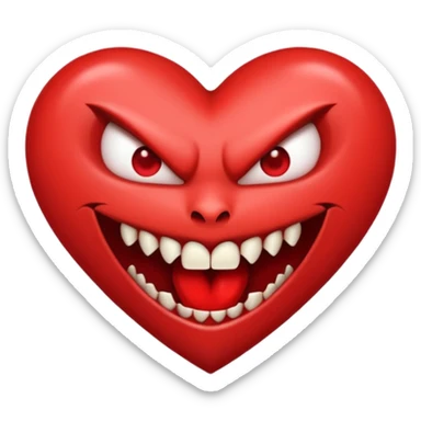 heart vampire fangs sticker