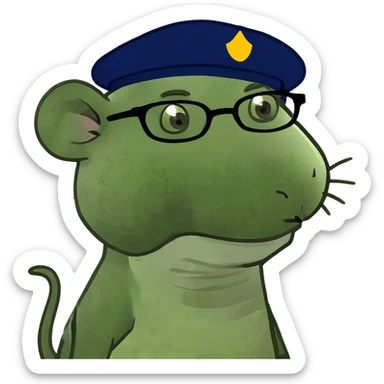 Rat with bobc cut sticker