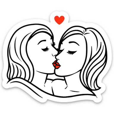 hot romantic kiss sticker