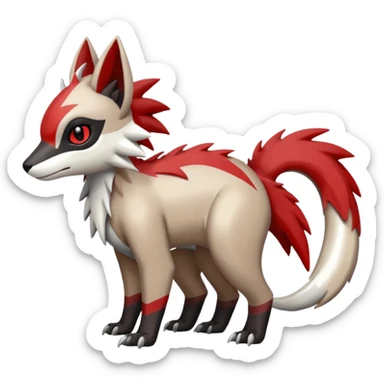 Shiny Brown Red Black Grey White Beige Linoone-Absol-Trico-Hybrid (Full body) sticker